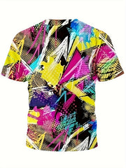 Girls Boys 3D Graffiti Print Short Sleeve T-shirt Summer Sports