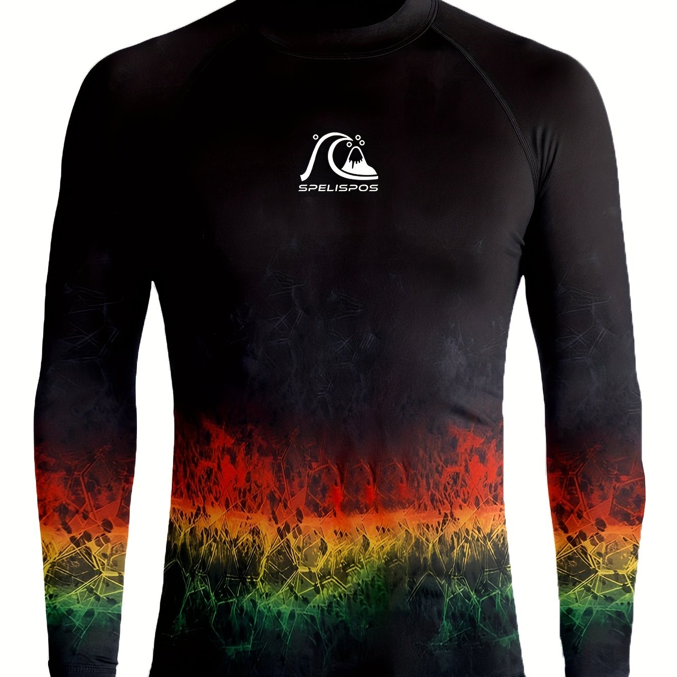 Men's Rainbow Block T shirt Sun Protection Fishing Shirt