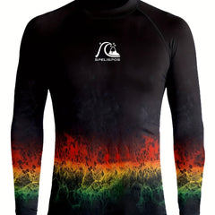 Men's Rainbow Block T shirt Sun Protection Fishing Shirt