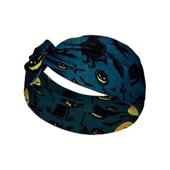 Halloween Printed Skull Spider Web Headband for Yoga Running