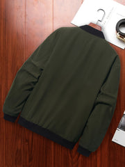 Men's Letter Print Zipper Jacket for Spring and Autumn