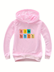Block Print Hooded Sweatshirt for Girls
