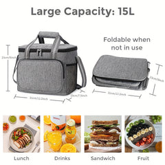 Large Insulated Lunch Bag for Office School Picnic Beach