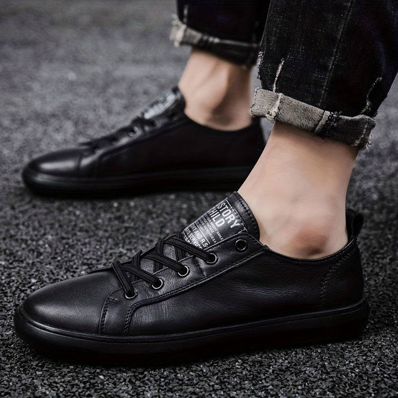 Men's Leather Slip-On Skate Shoes Sneakers