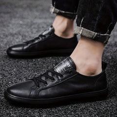 Men's Leather Slip-On Skate Shoes Sneakers