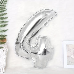 40 inch Silver 0-9 Number Party Balloons Set, Birthday Decoration