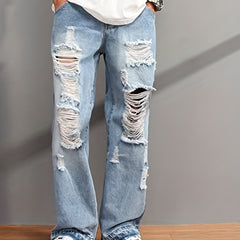 Men's Ripped Jeans Street Style Distressed Denim Pants