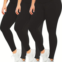 3 Pack Plus Size Sporty Leggings Set