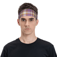 Signature Check Plaid Headband Purple Yellow Brown Beige Stretchy Headband
