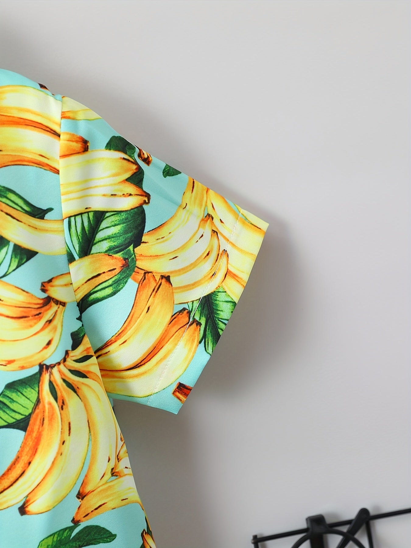 Boys Banana Print Shirt & Shorts Set Summer Kids
