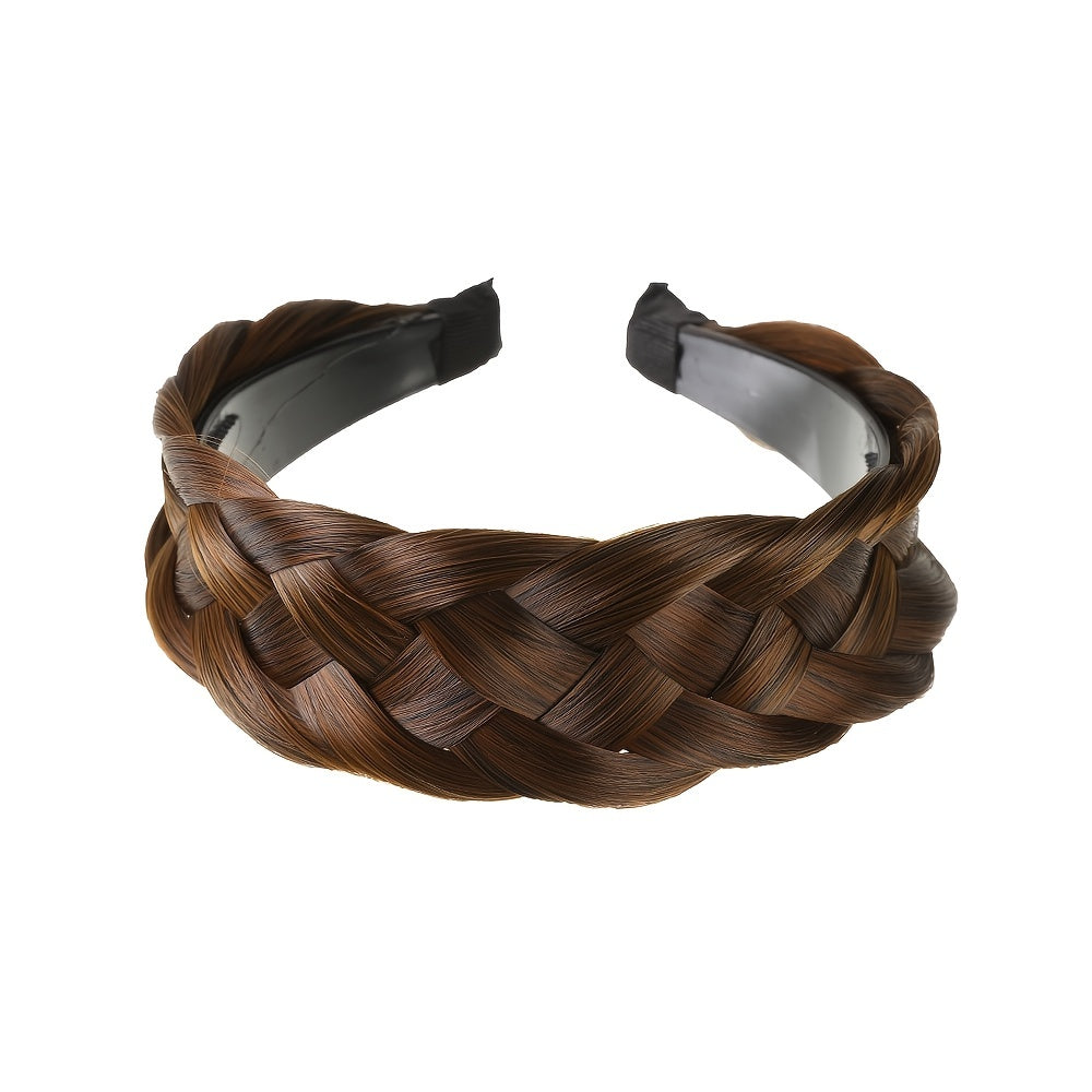 Synthetic Braided Hairband Wide Plaited Braids Headband