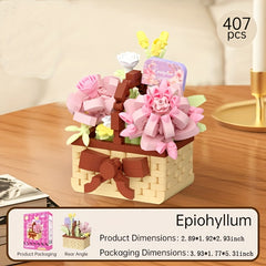 Eternal Flower Building Blocks Succulent & Rose Bouquet Arrangement Home Decor