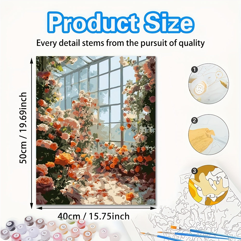 Glass Flower Adult Painting Kit Abstract Landscape Number Painting