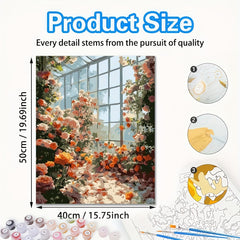 Glass Flower Adult Painting Kit Abstract Landscape Number Painting