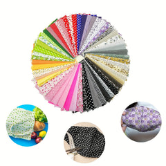 56pcs Fabric Patchwork Cotton Mixed Squares Bundle Sewing Quilting Craft