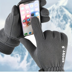 2 Pairs Windproof Fishing Gloves Full Finger Winter Warm Anti-Slip Gloves