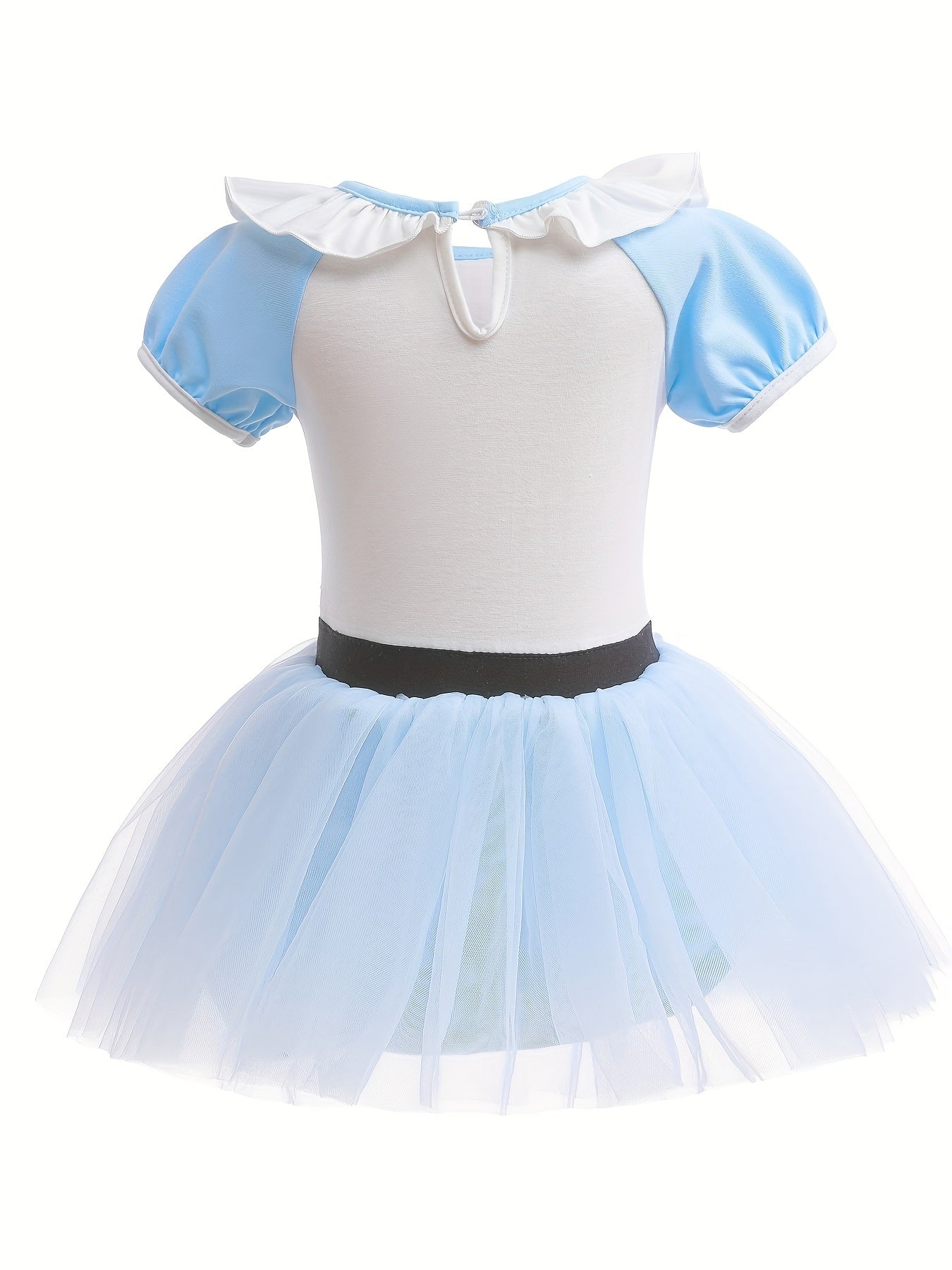 Baby Girls Poker Card Symbol Tulle Tutu Mesh Ruffled Sleeve Princess Dance Dress