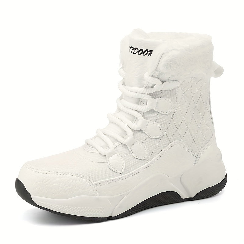 Waterproof Plush Lined Snow Boots Thermal Tactical Military High Top Boots