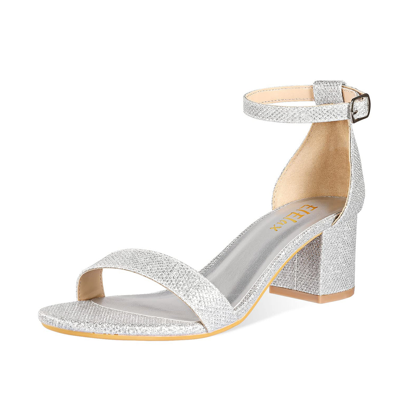 Chunky Heeled Ankle Strap Sandals Low Heels Open Toe Pumps