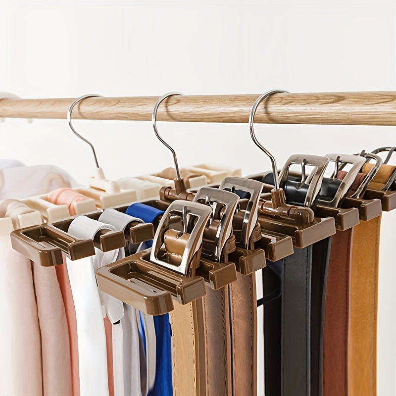 Foldable Belts Storage Hanger 10 Grids Clothes Rack Ties Belts Organizer
