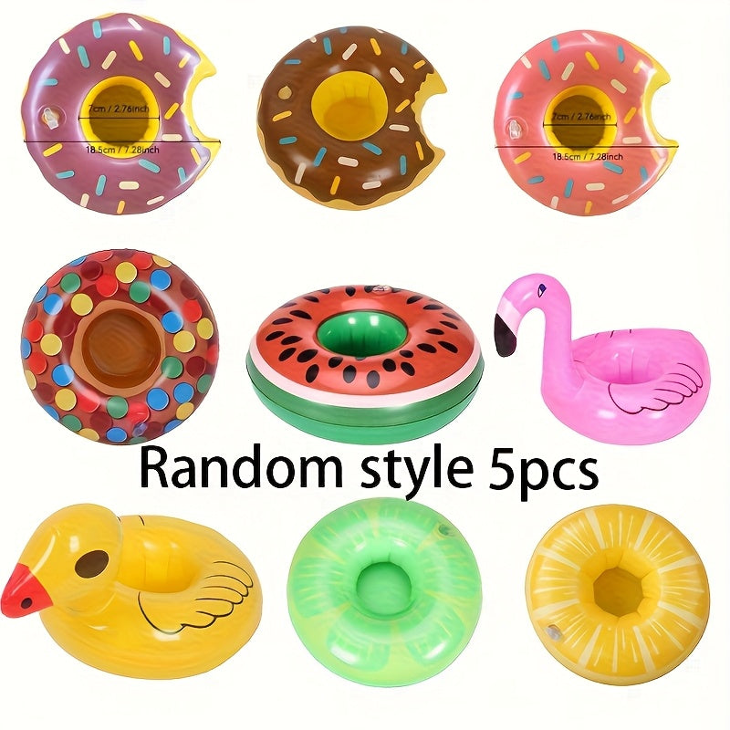 Inflatable Drink Holders Tropical Cup Donut Pineapple Pool Floats