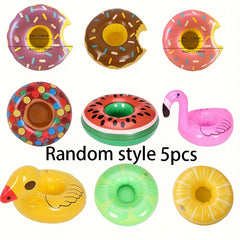 Inflatable Drink Holders Tropical Cup Donut Pineapple Pool Floats