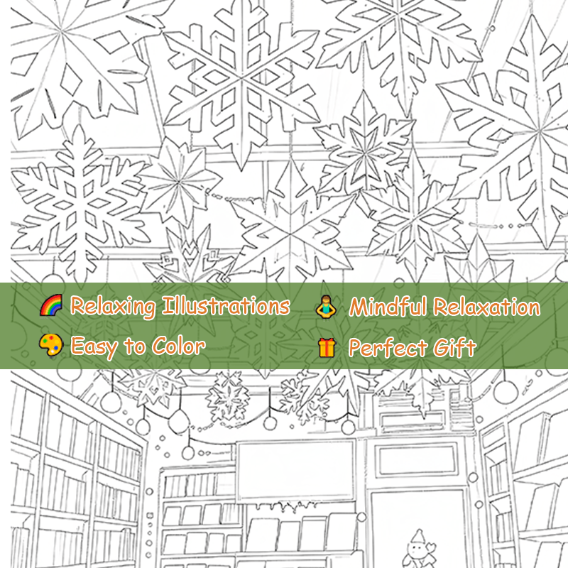 Library Adult Coloring Book: 22 Page Large Format