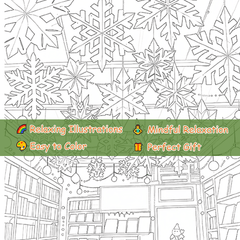 Library Adult Coloring Book: 22 Page Large Format