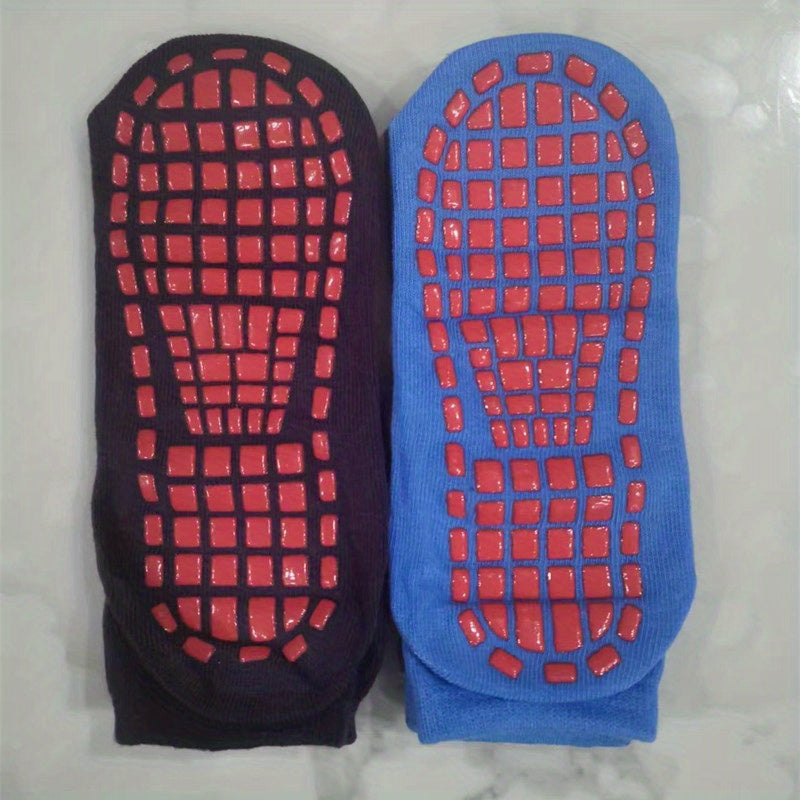 2 Pairs Solid Towel Sole Yoga Socks Anti-slip Low Cut Socks