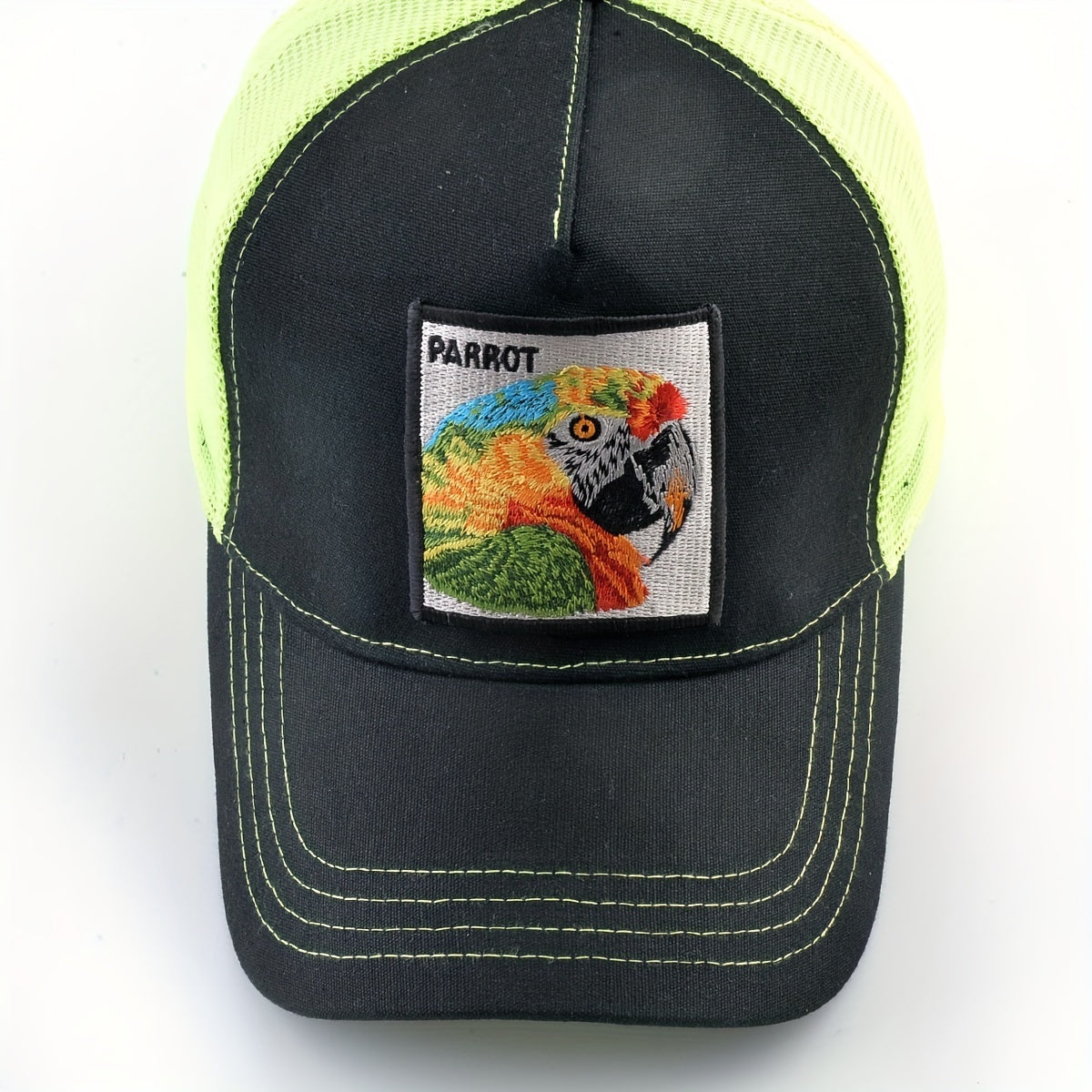 Unisex Sunshade Adjustable Baseball Cap with Parrot Embroidery