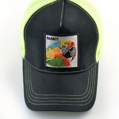 Unisex Sunshade Adjustable Baseball Cap with Parrot Embroidery