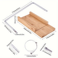 Wooden Soap Cutter DIY Soap Cutting Tool Rectangle Loaf Mould Wire Slicer Craft