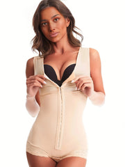 Lace Trim Shaping Bodysuit Tummy Control Butt Lifting Slimmer Body Shaper
