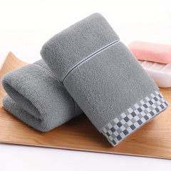 Absorbent Cotton Hand Towel Plaid Pattern Soft And Thickened