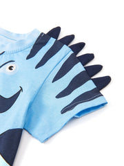 Boys T rex Dinosaur Graphic Casual Outfit Tee & Shorts for Summer