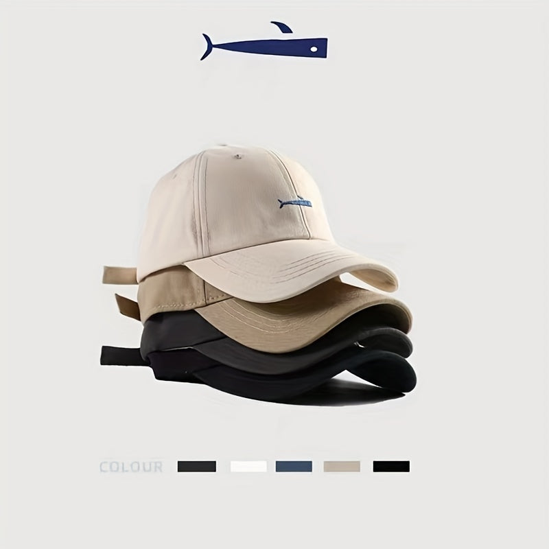 Shark Embroidery Baseball Cap Adjustable Sunscreen Dad Hats