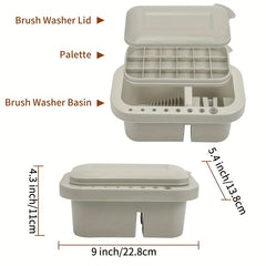 Zoylofg Wash Pen Bucket With Pen Holder & Painting Palette Lid