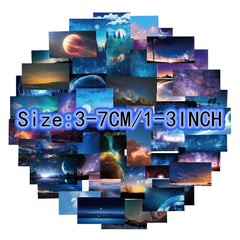 60pcs Starry Sky Cartoon Night Scenery Waterproof Sticker Pack