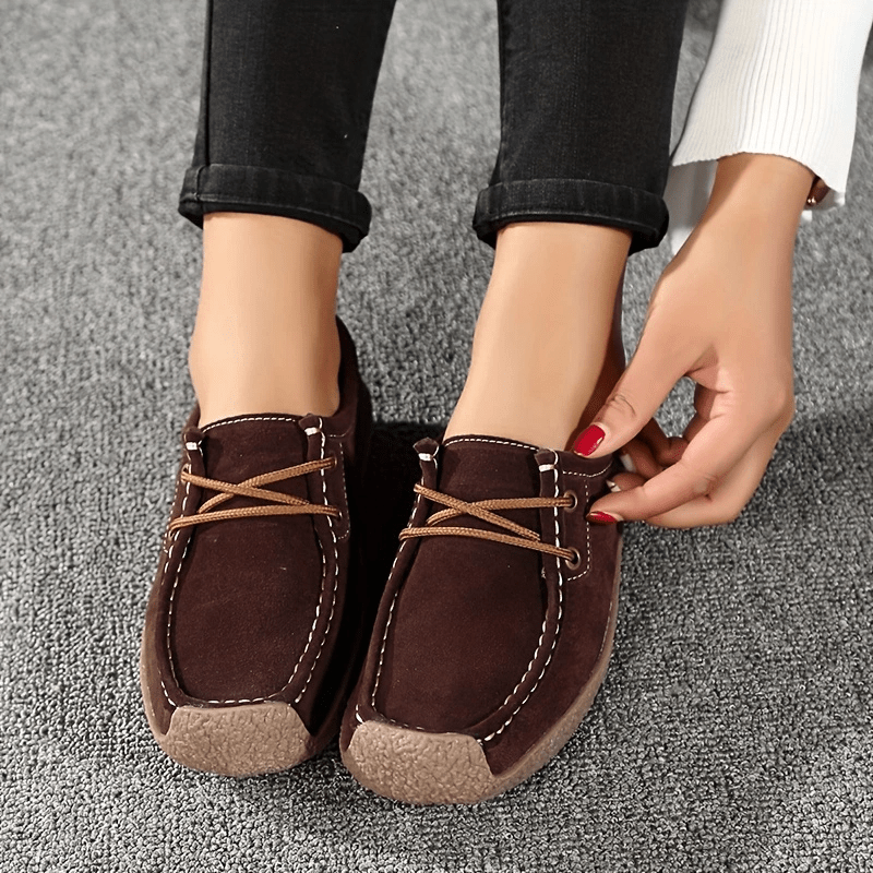 Women's Solid Loafers Lightweight Closed Toe Slip On Shoes