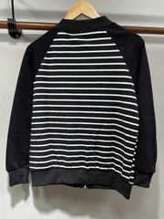 Striped Zip Up Jacket Casual Long Sleeve Jacket Women's Clothing