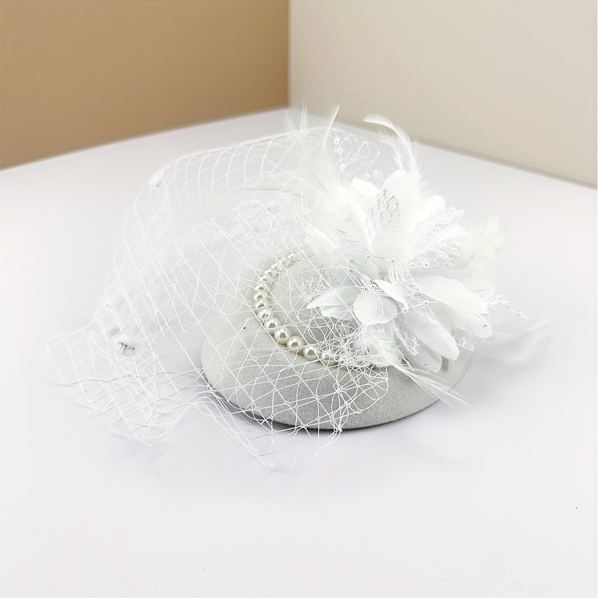 Qianlandanya Vintage French Fascinator Hat Mesh Headpiece with Bow