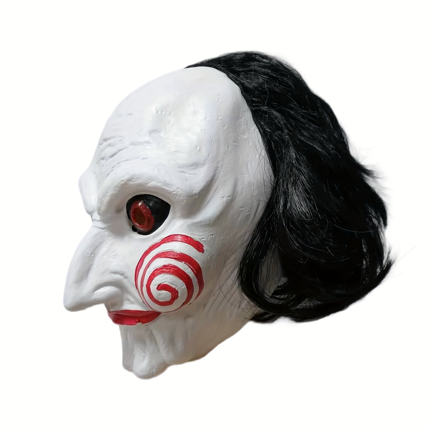 Men's Halloween Saw Mask Horror Billy Puppet Scary Clown Full Head Mask Latex