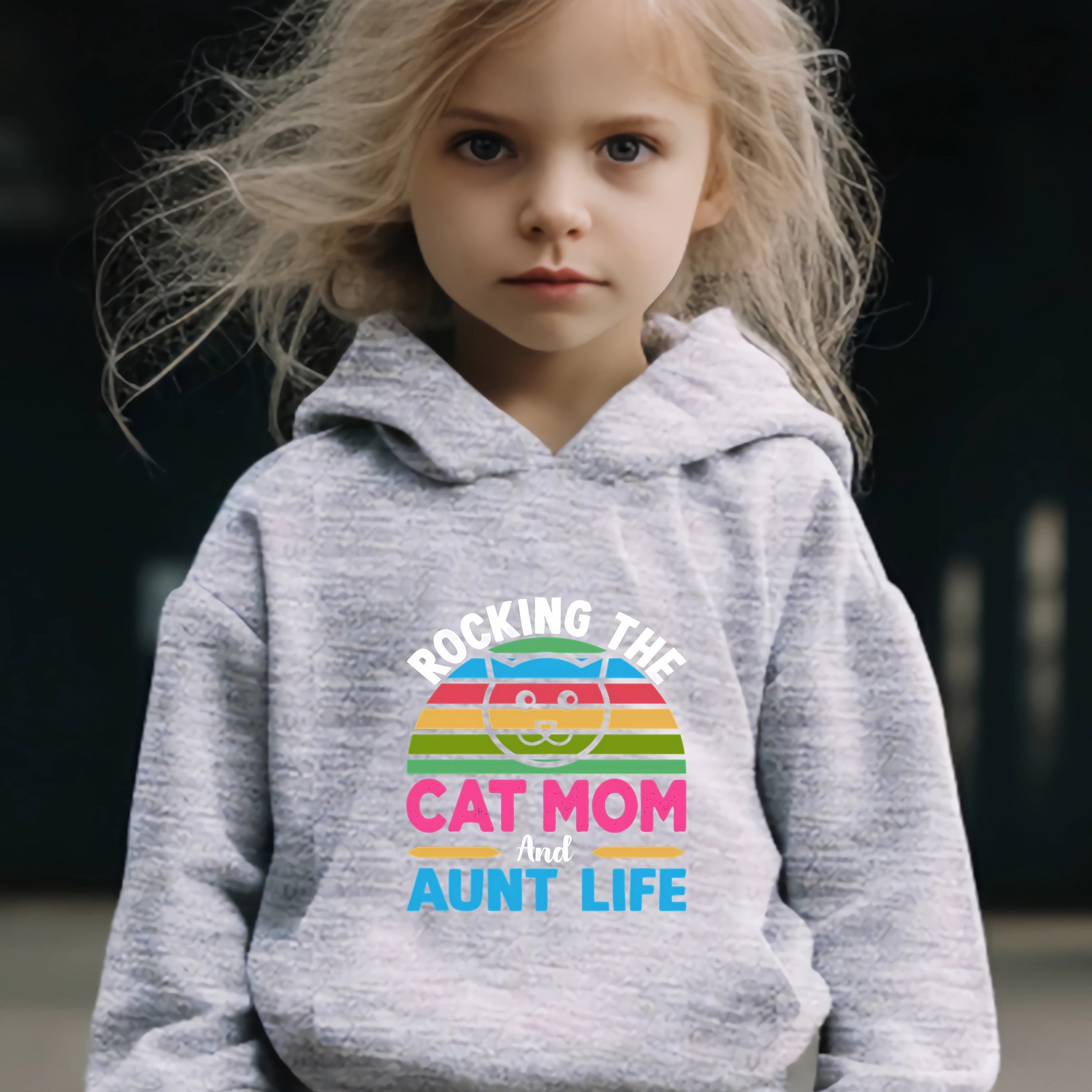 Cat Mom and Aunt Life 2pcs Activewear Sets for Girls