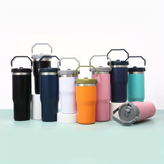 20oz Tumbler With Handle Stainless Steel Vacuum Flask