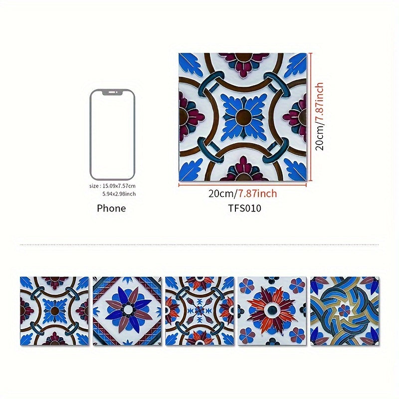 20pcs Vinyl Floor Tiles Peel And Stick 20x20 cm Removable Self-adhesive Tiles