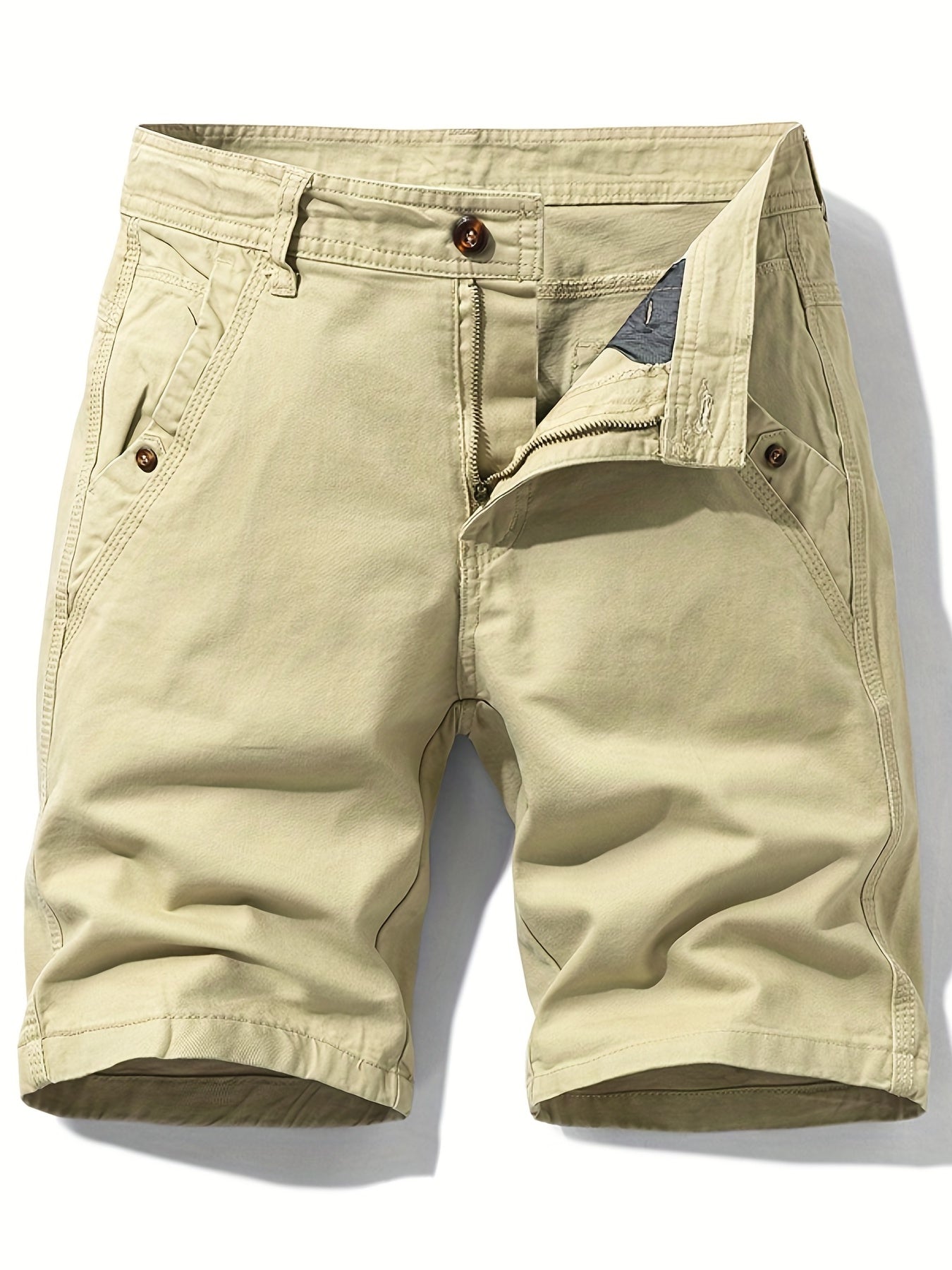 Men's Casual Cotton Cargo Shorts with Pockets for Summer