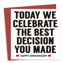 Anniversary Card For Husband/Wife I Love You Gift Happy Wedding Anniversary Card