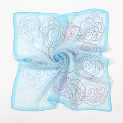 Chiffon Floral Print Scarf Silk Bandana Shawl Neckerchief Head Wrap