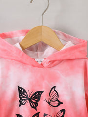 Toddler Tie Dye Butterfly Hoodie Sweatshirt for Girls