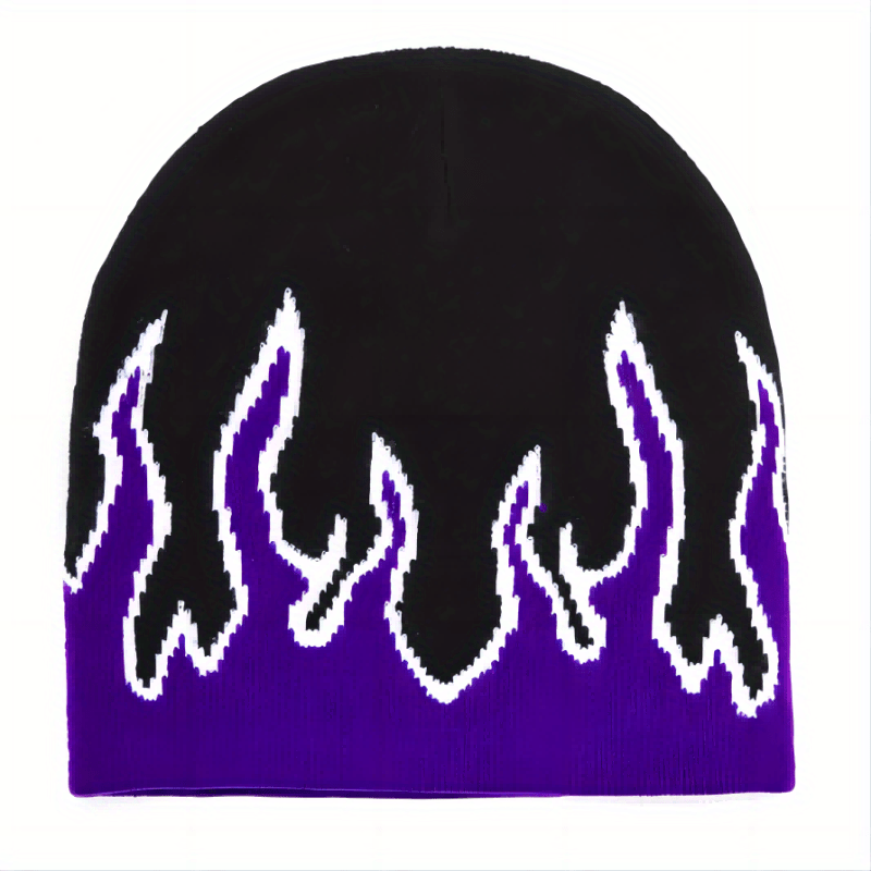 Men's Hip Hop Street Flame Pullover Knit Hat